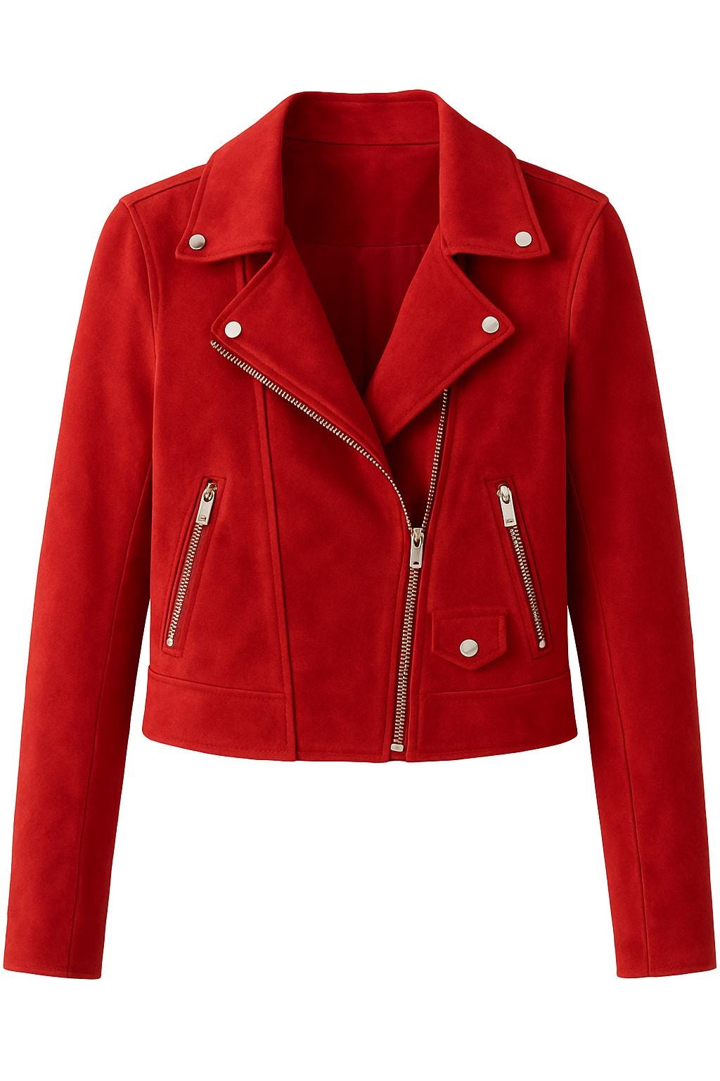 Women’s Red Suede Racer Jacket
