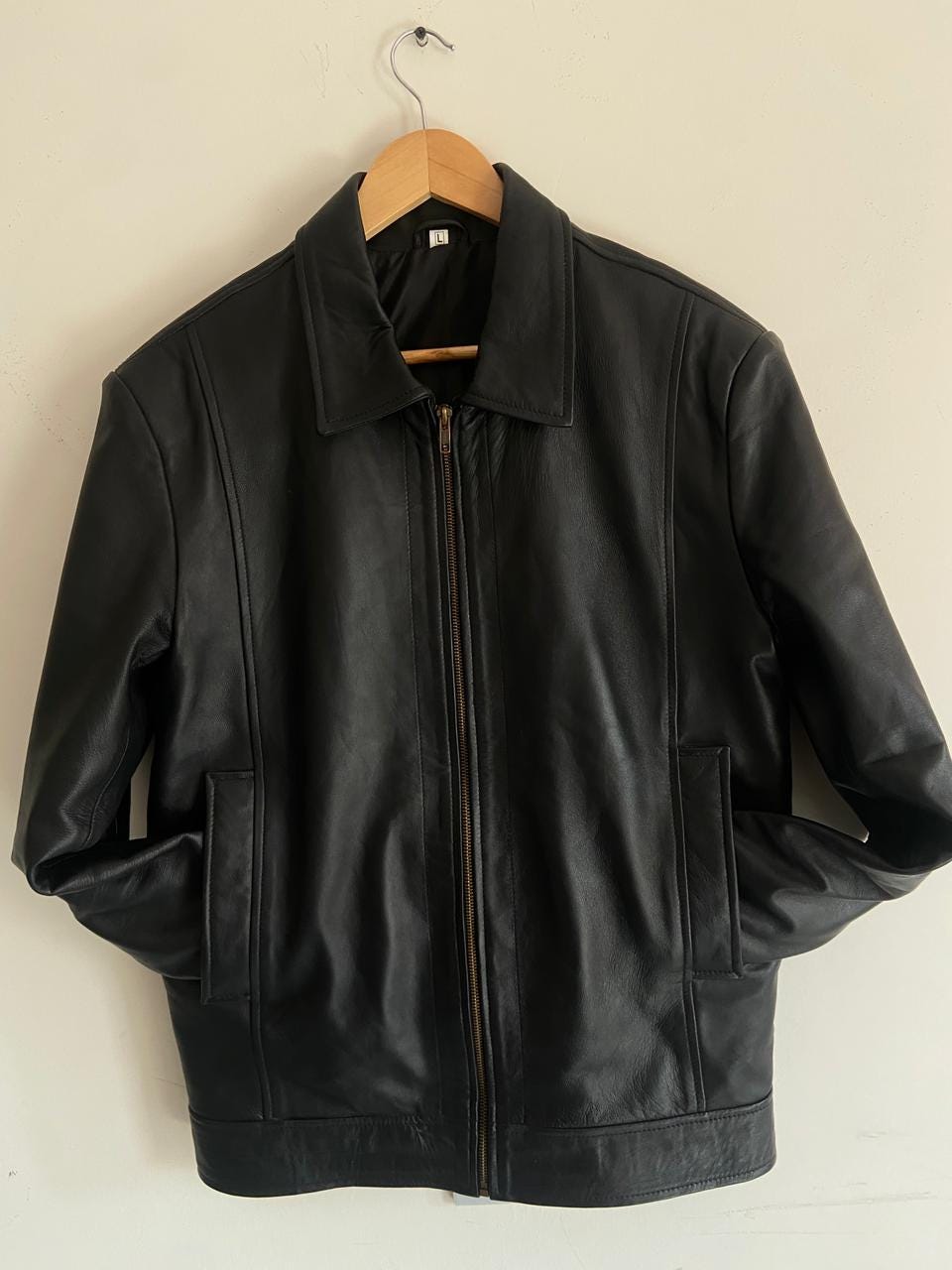 Men's Black Sheep Leather Jacket | Handmade Minimalist Outerwear