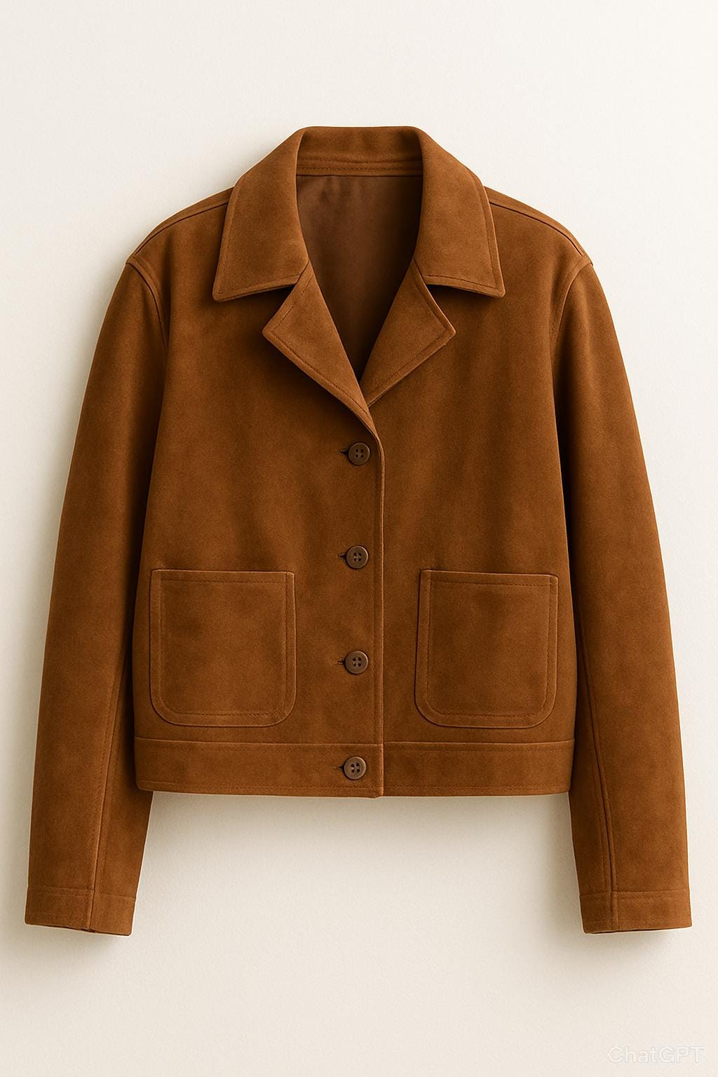 Women’s Camel Suede Jacket – Chic Cropped Leather Blazer Style