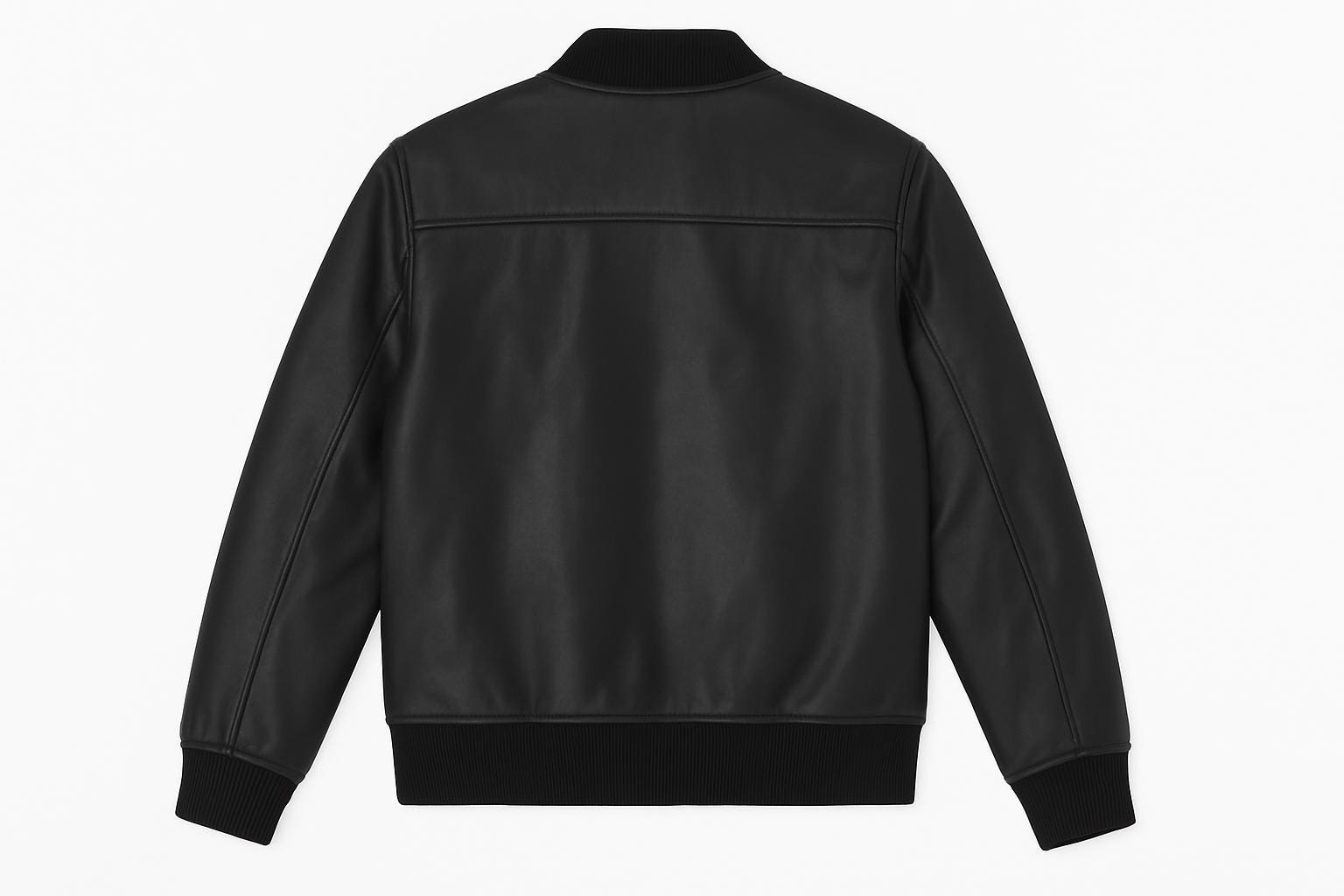 Sleek Unisex Fashion: Zip-Up Leather Bomber Jacket
