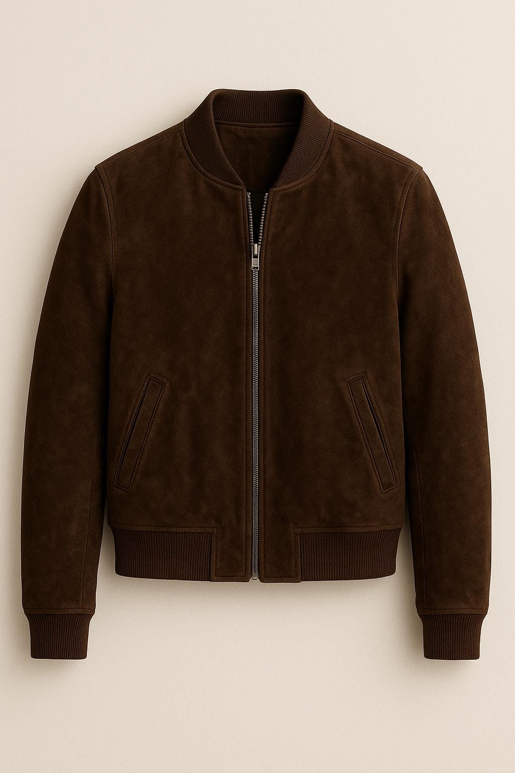 Women's Dark Brown Suede Bomber Jacket: Vintage Casual Leather