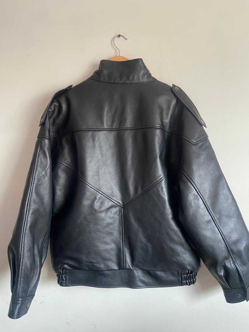 Oversized Luxe Leather Bomber Jacket
