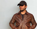 Men's Antique Brown Leather Bomber Jacket: Handmade Vintage Flight Jacket