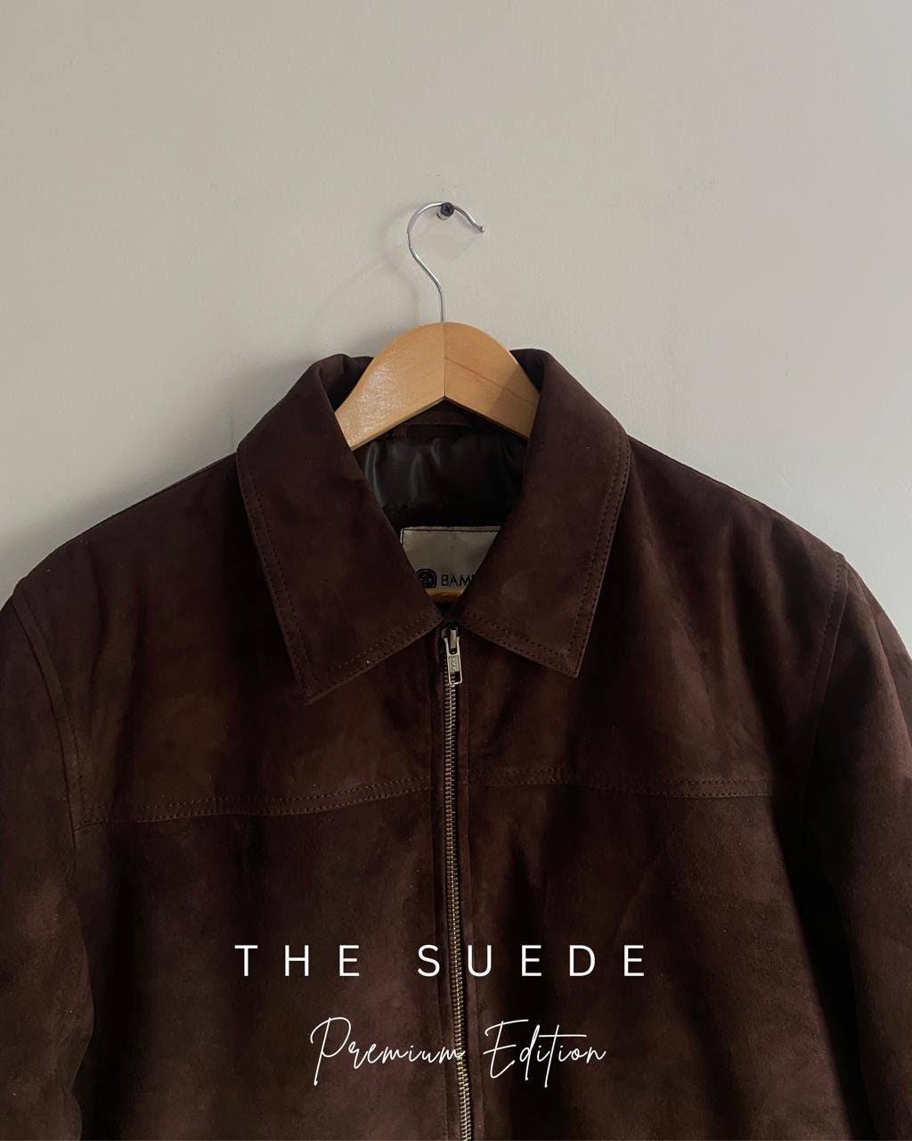 Men's Handmade Brown Suede Bomber Jacket | Vintage Style