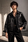 Black Fringe Leather Jacket | Women's Genuine Leather Street Style