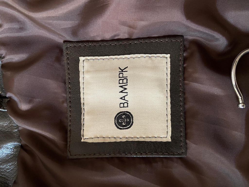 Women’s Brown Leather Bomber Jacket – High Collar Vintage Style