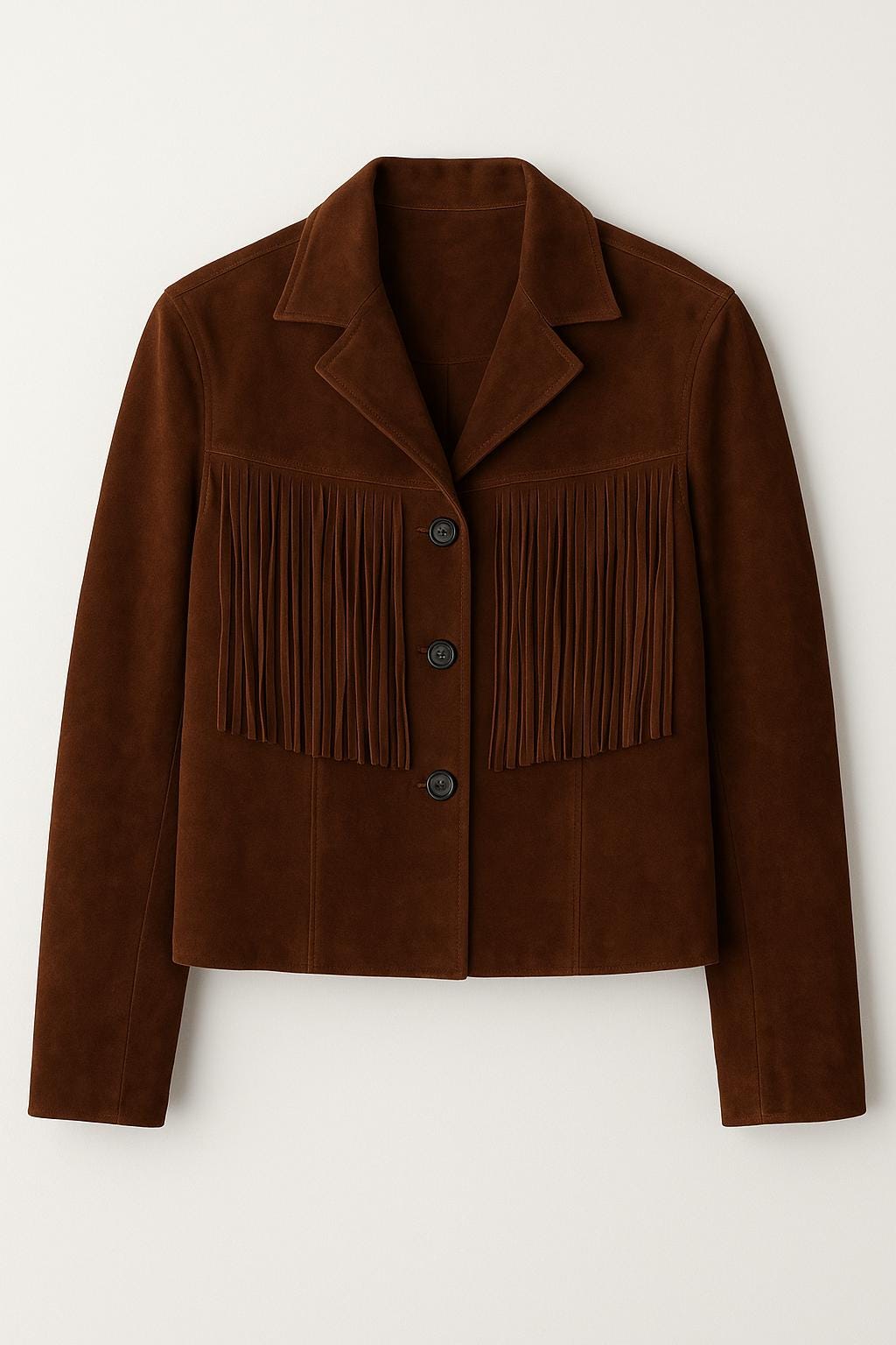 Brown Suede Fringe Jacket – Western Cowgirl Vintage Style Women’s Coat